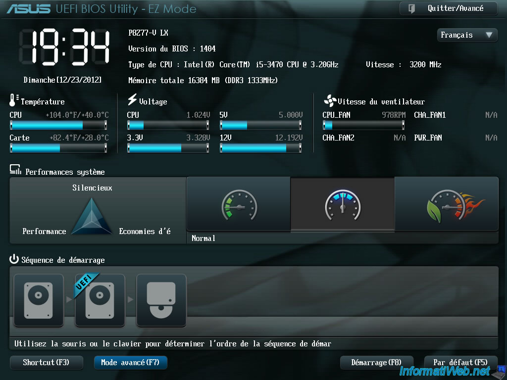 Modifier le mode du contrôleur de disque dur (IDE, AHCI ou RAID) - BIOS